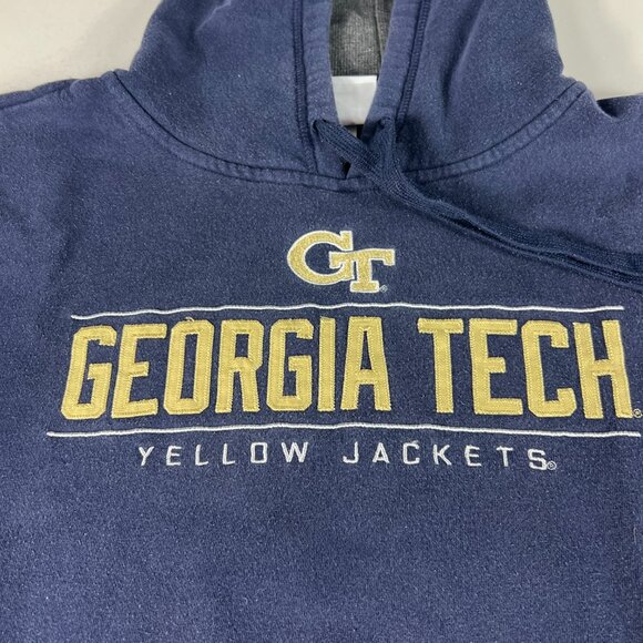 Champion Georgia Tech Yellow Jackets Sweatshirt Adult Large Blue Faded Hoodie - Picture 5 of 16